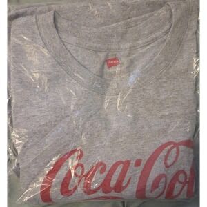 Hanes Coca-Cola T Shirt XL Heather Gray Short Sleeve New Sealed Bag